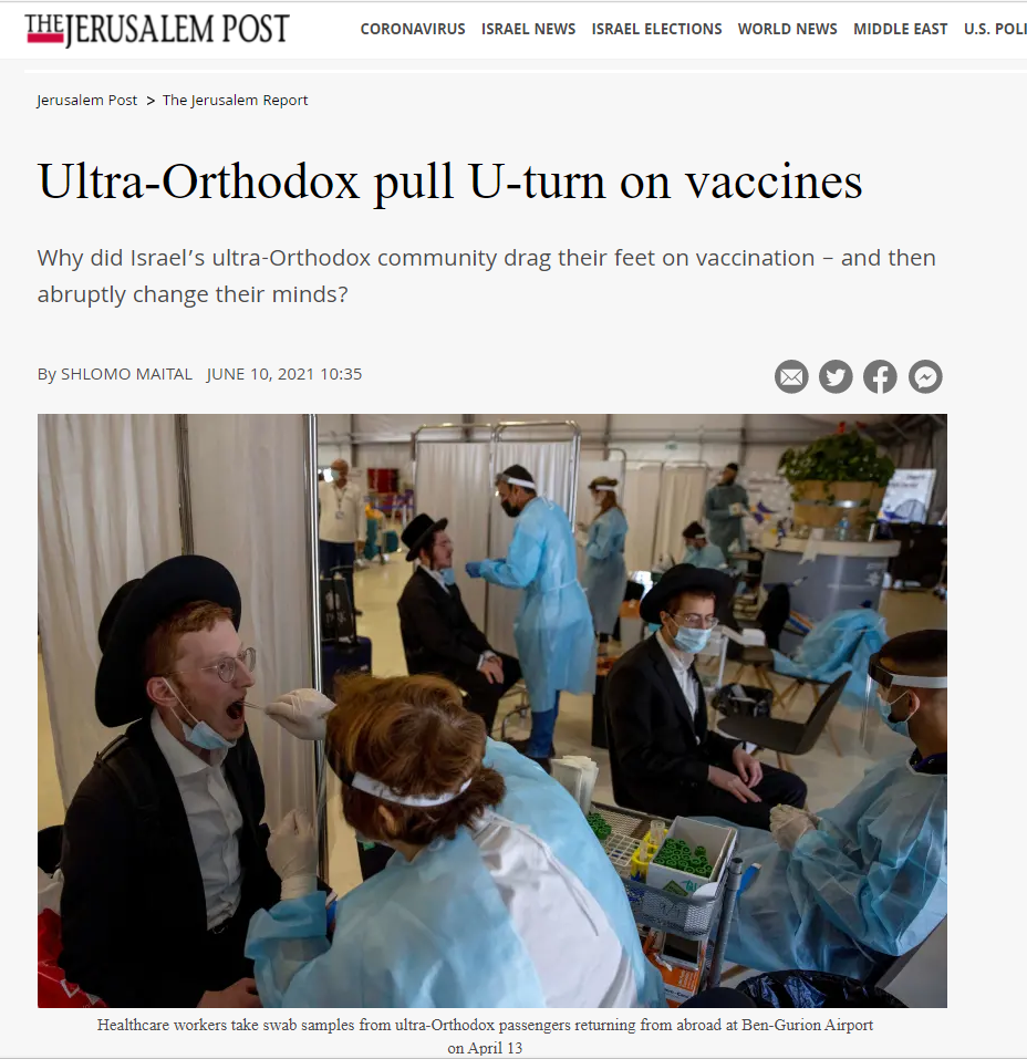 החברה החרדית עושה סיבוב פרסה לעבר החיסונים